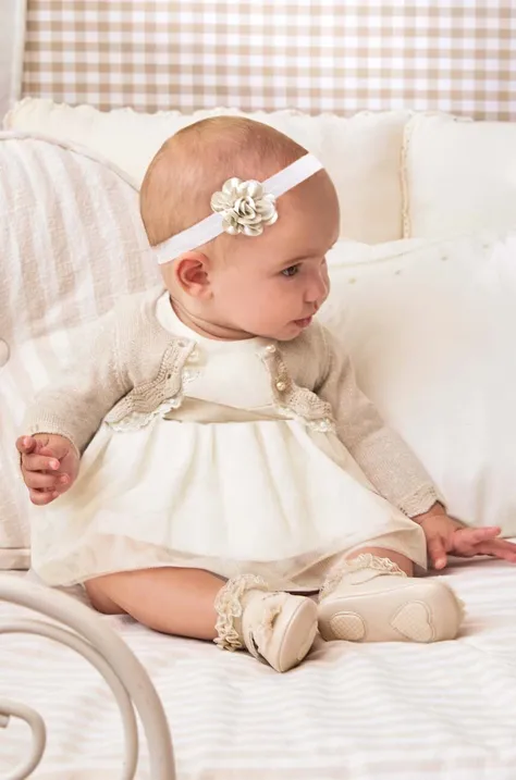 Mayoral Newborn rochie fete culoarea bej, mini, evazati