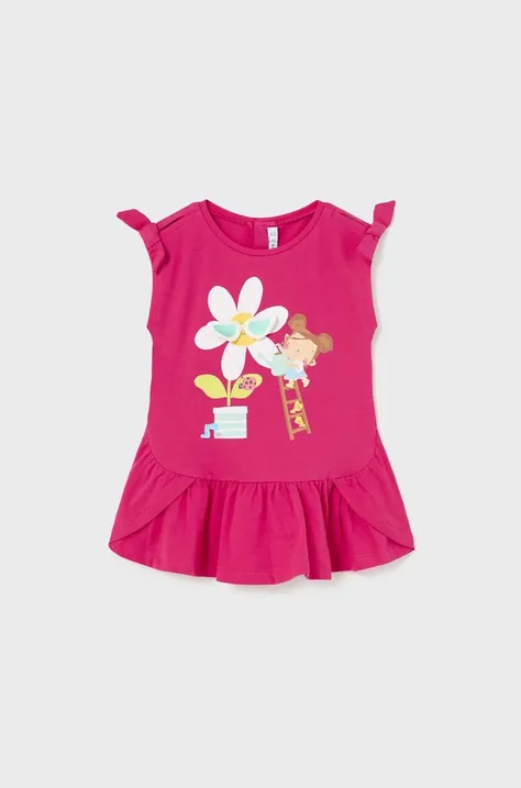 Šaty pre bábätká Mayoral ružová farba, mini, rovný strih