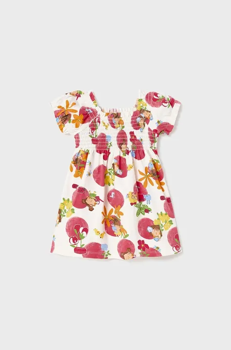 Pamučna haljina za bebe Mayoral mini, širi se prema dolje