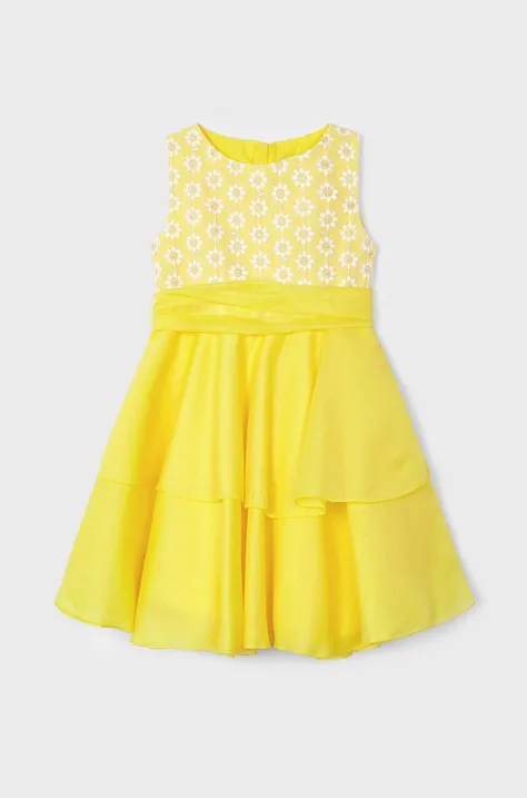 Дитяча сукня Mayoral колір жовтий mini розкльошена