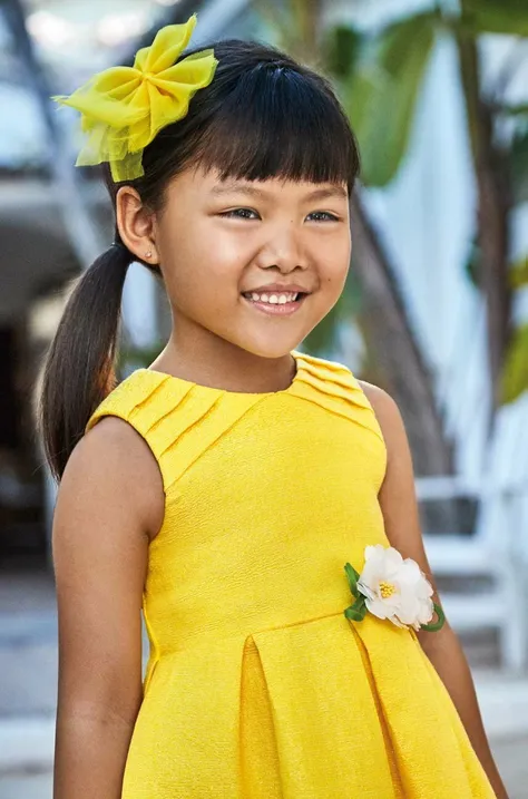 Детское платье Mayoral цвет жёлтый mini расклешённое