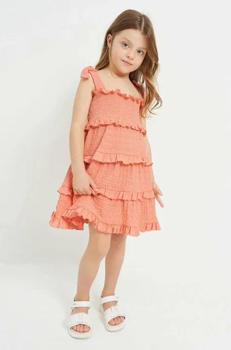 Dječja haljina Mayoral boja: narančasta, mini, ravna