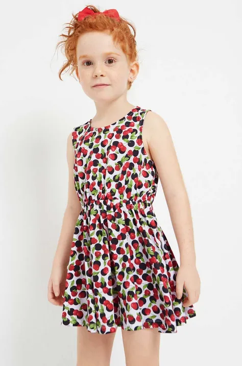 Детска памучна рокля Mayoral къс модел със стандартна кройка
