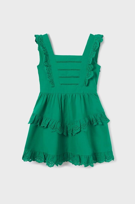 Mayoral rochie fete culoarea verde, mini, evazati