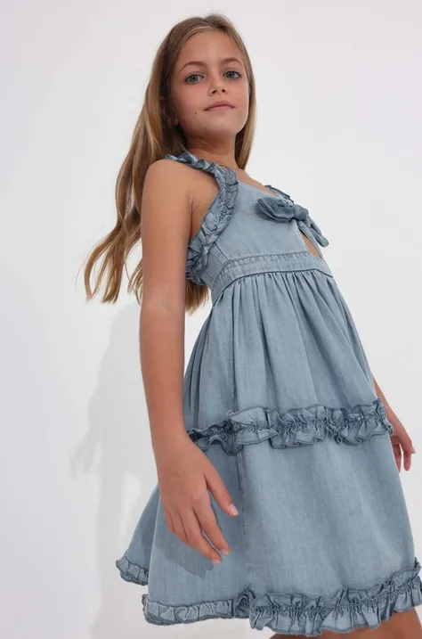 Mayoral sukienka dziecięca kolor niebieski mini prosta