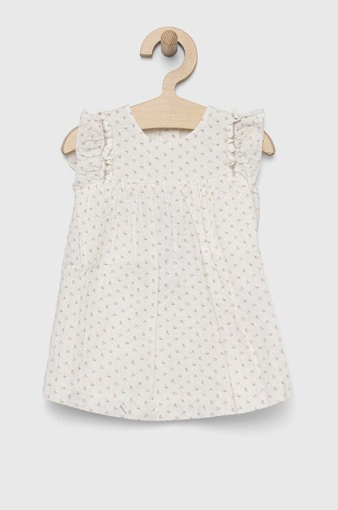 United Colors of Benetton rochie bebe culoarea bej, mini, evazată