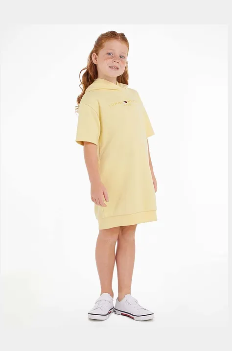 Dječja haljina Tommy Hilfiger boja: žuta, mini, ravna