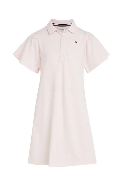 Παιδικό φόρεμα Tommy Hilfiger χρώμα: ροζ