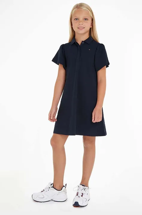 Dječja haljina Tommy Hilfiger boja: crna, mini, ravna
