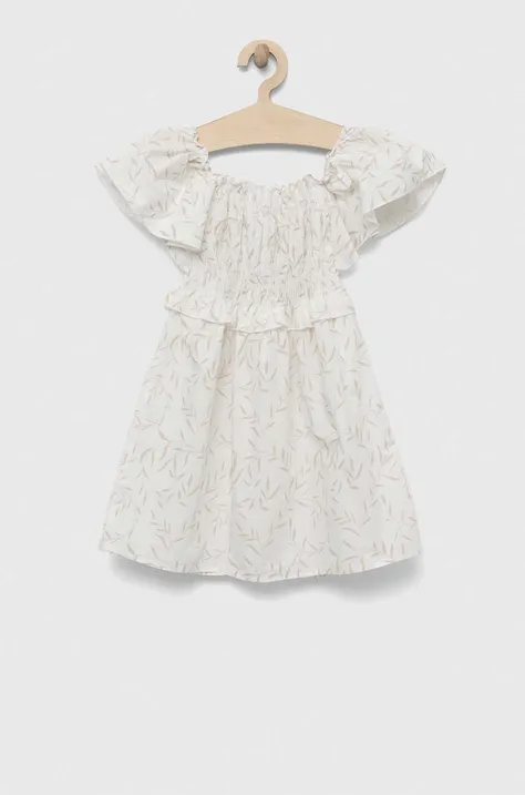 Хлопковое детское платье Birba&Trybeyond цвет белый mini расклешённое
