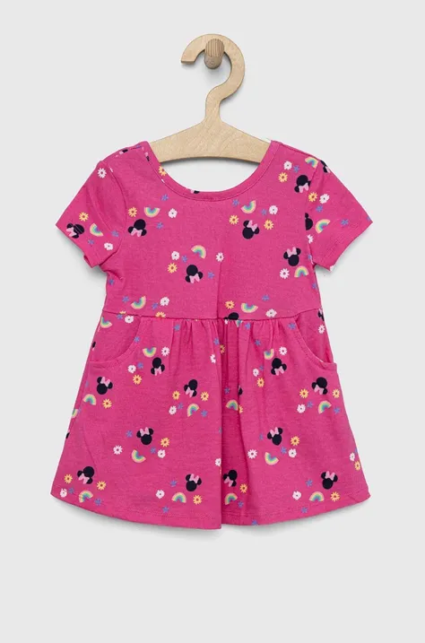 GAP rochie din bumbac pentru copii x Disney culoarea roz, mini, evazati