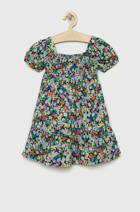 GAP rochie din bumbac pentru copii culoarea verde, mini, evazati