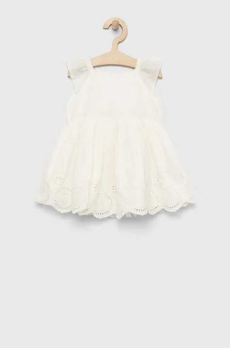GAP sukienka bawełniana dziecięca kolor biały mini rozkloszowana