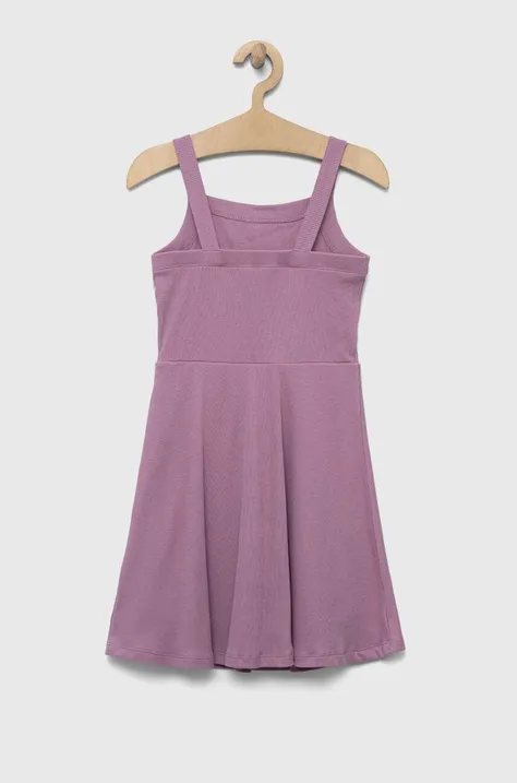 Παιδικό βαμβακερό φόρεμα GAP χρώμα: μοβ