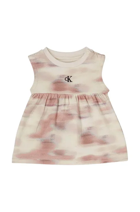 Платье для младенцев Calvin Klein Jeans цвет бежевый mini расклешённое