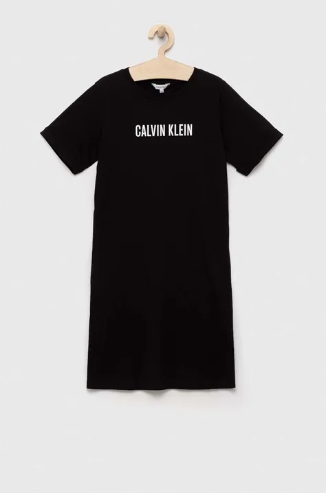 Памучна плажна рокля Calvin Klein Jeans в черно