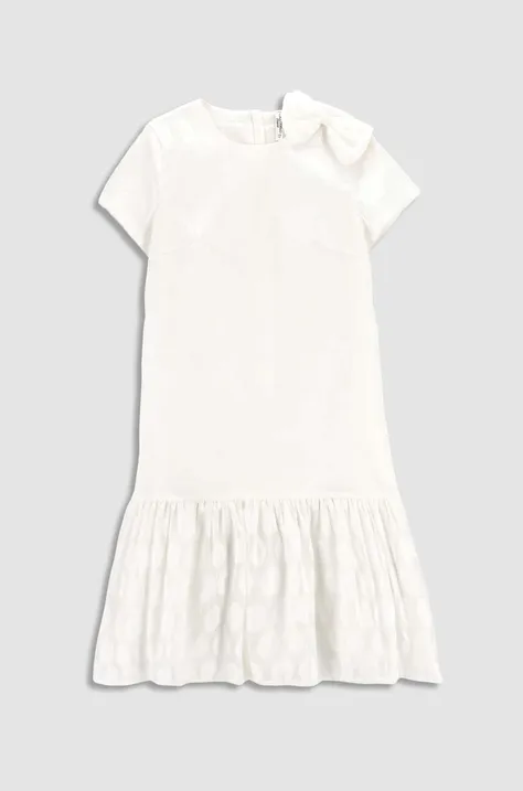 Детска рокля Coccodrillo в бяло къс модел със стандартна кройка