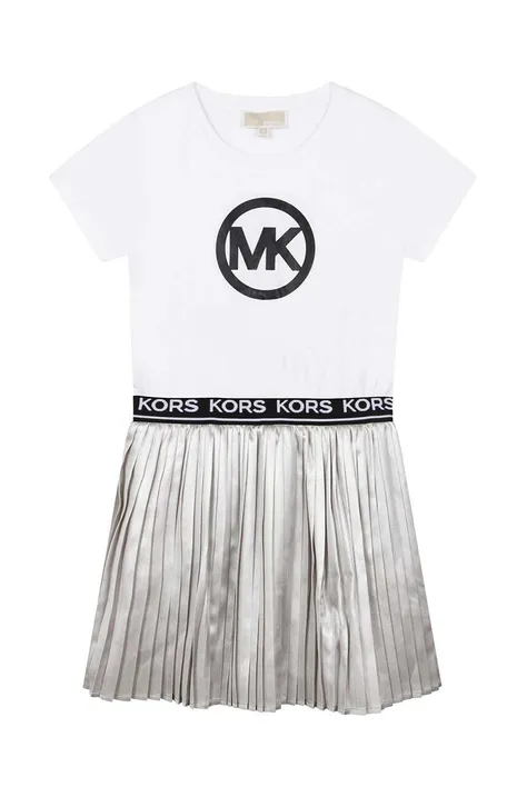 Детска рокля Michael Kors в бяло къс модел разкроен модел