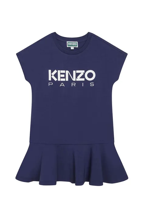 Kenzo Kids gyerek ruha sötétkék, mini, harang alakú