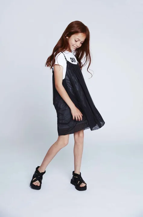 Παιδικό φόρεμα DKNY χρώμα: γκρι