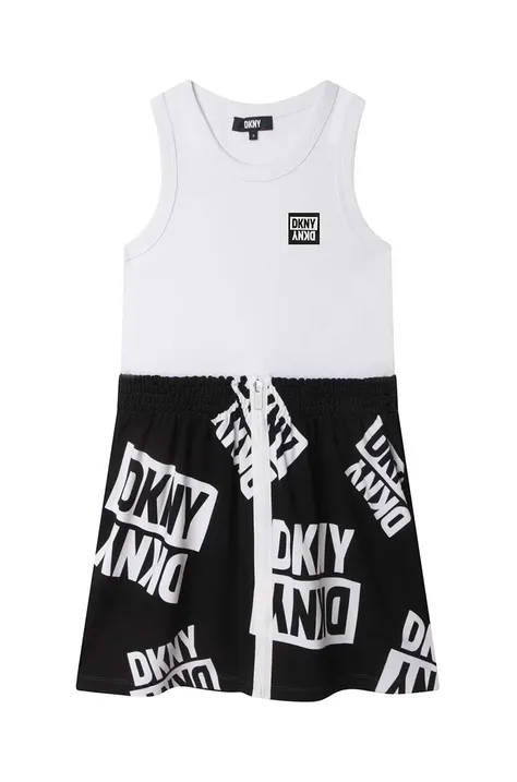 Dkny sukienka dziecięca kolor czarny mini prosta