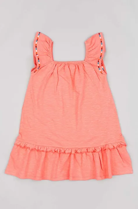Dievčenské šaty zippy oranžová farba, mini, áčkový strih