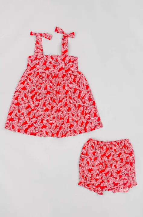 zippy sukienka bawełniana niemowlęca kolor czerwony mini rozkloszowana