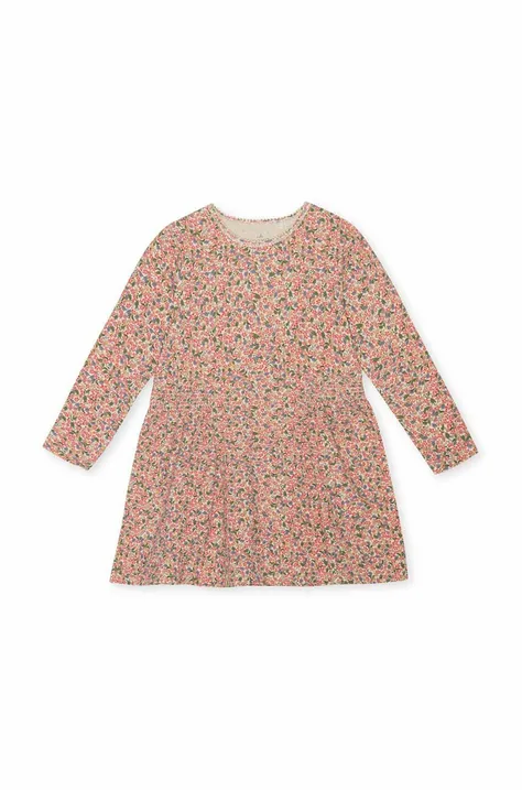 Dječja pamučna haljina Konges Sløjd boja: ružičasta, mini, širi se prema dolje