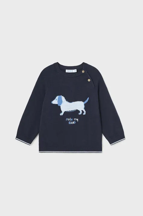 Дитячий бавовняний светр Mayoral колір синій