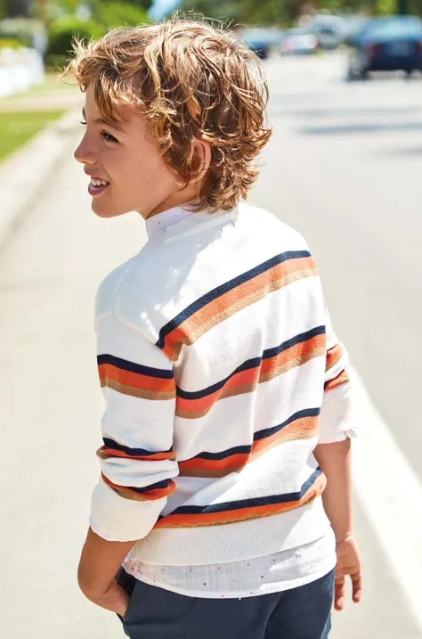 Дитячий бавовняний светр Mayoral колір помаранчевий легкий