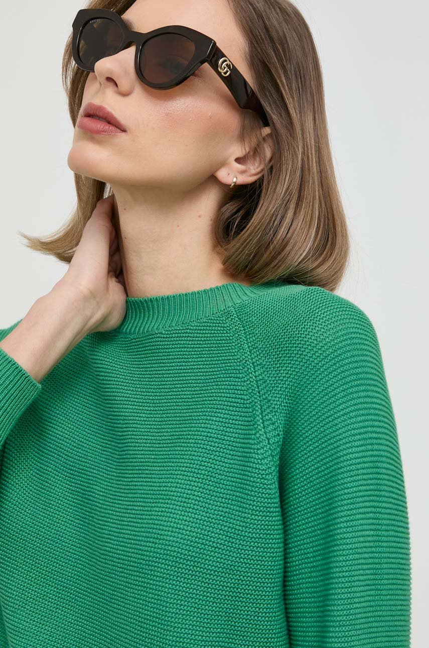 Weekend Max Mara sweter bawełniany damski kolor zielony lekki