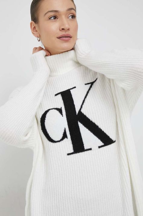 Calvin Klein Jeans sweter z domieszką wełny