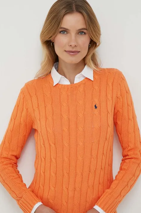 Βαμβακερό πουλόβερ Polo Ralph Lauren χρώμα: πορτοκαλί