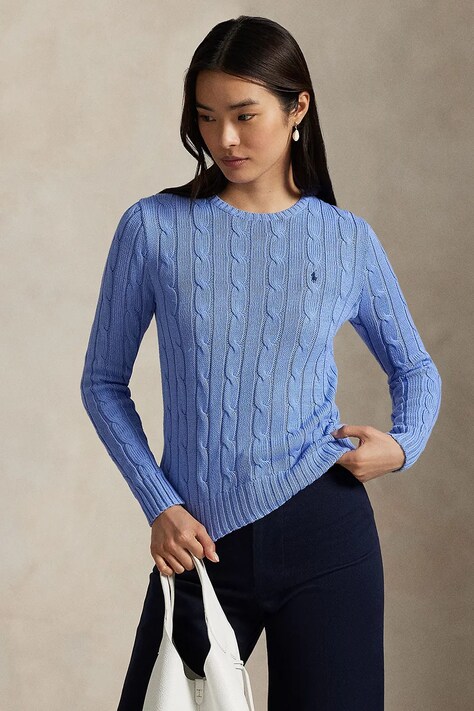 Polo Ralph Lauren sweter bawełniany kolor fioletowy 211891640