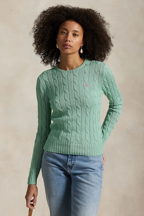 Хлопковый свитер Polo Ralph Lauren цвет зелёный 211891640