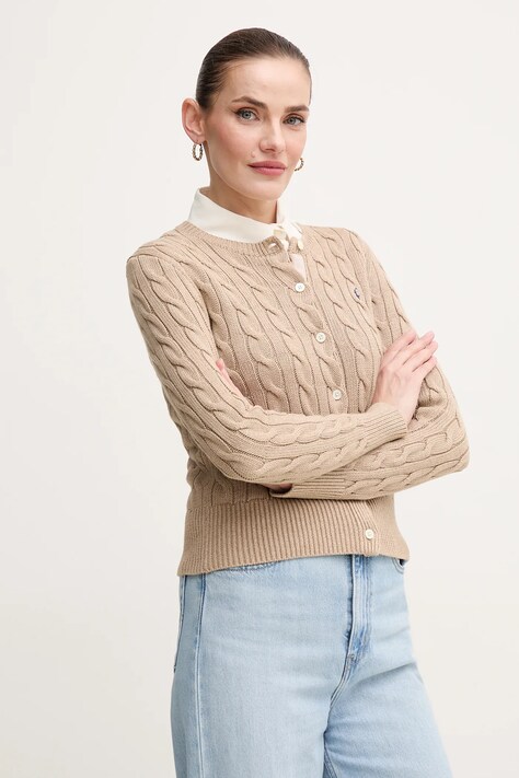 Polo Ralph Lauren cardigan din bumbac culoarea alb, 211891643