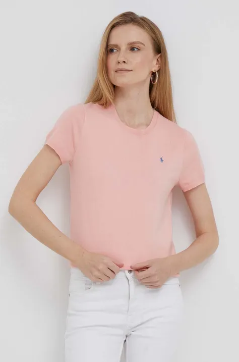 Kratka majica Polo Ralph Lauren ženski, roza barva