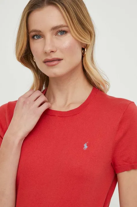 Majica kratkih rukava Polo Ralph Lauren za žene, boja: crvena