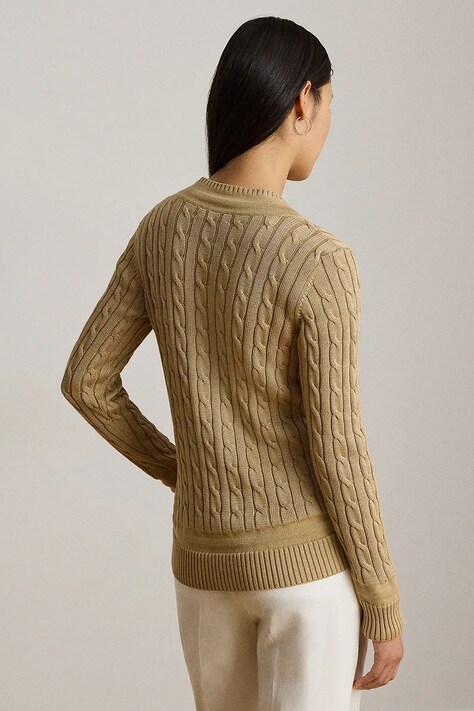 Lauren Ralph Lauren sweter damski z bawełną beżowy 200888795