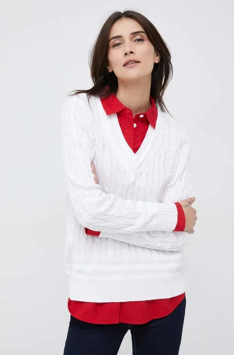 Lauren Ralph Lauren sweter damski kolor biały lekki