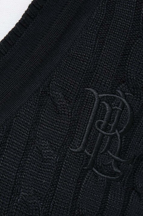 Lauren Ralph Lauren светр жіночий з бавовною — SS23-SWD065, чорний — фото 5