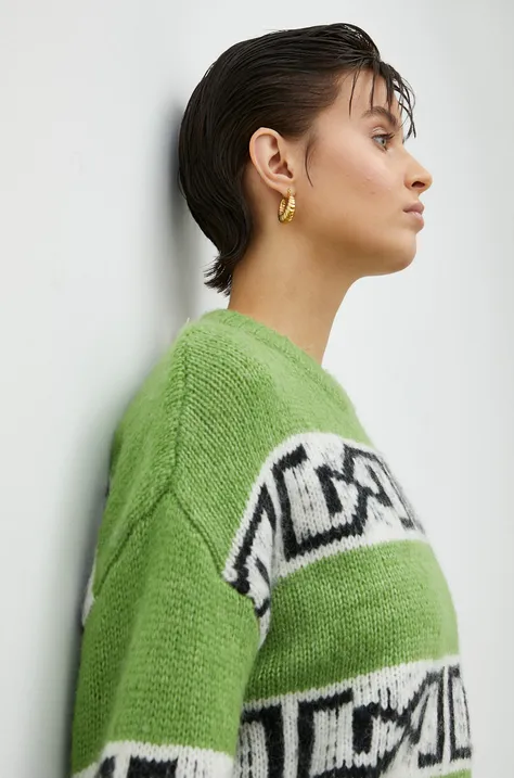 Volnen pulover Gestuz ArtikoGZ ženske, zelena barva