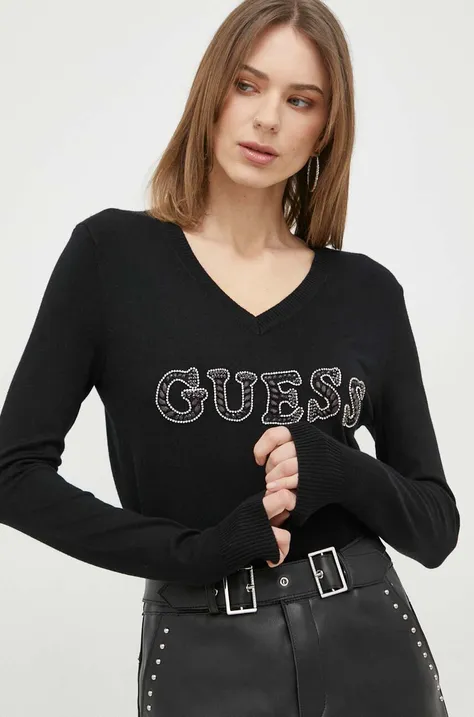 Pulover Guess za žene, boja: crna, lagani