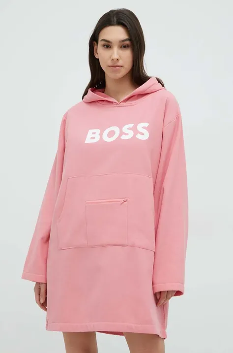 Βαμβακερή πετσέτα BOSS χρώμα: ροζ