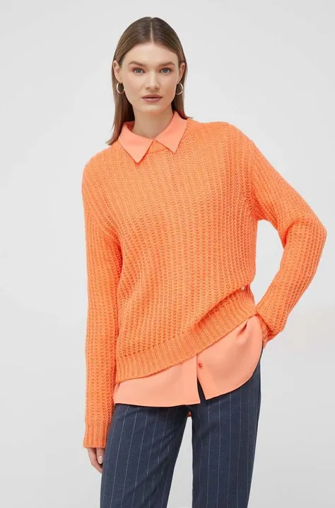Pulover s dodatkom vune Joop! za žene, boja: narančasta, lagani