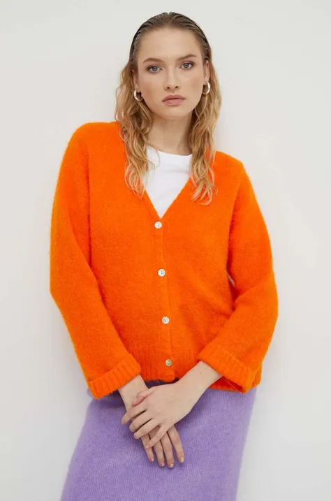 Jopica s primesjo volne American Vintage ženski, oranžna barva
