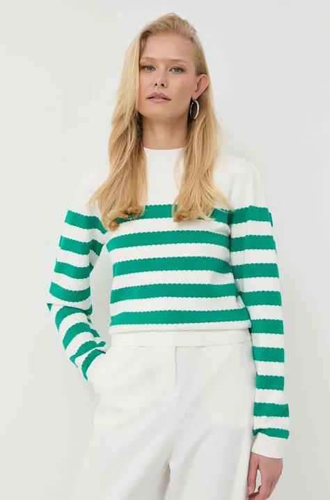 Morgan sweter damski kolor zielony lekki