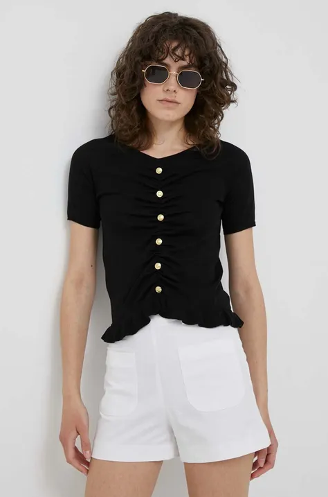 Блузка Artigli жіноча колір чорний однотонна