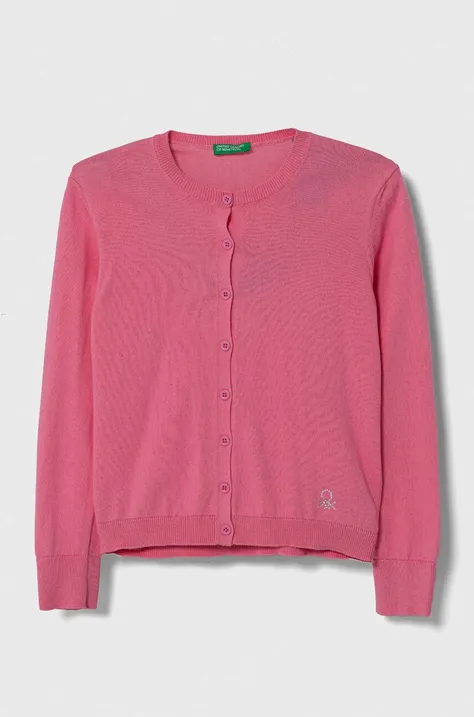 Dětský svetr United Colors of Benetton růžová barva, lehký