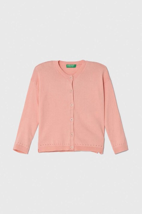 United Colors of Benetton cardigan copii culoarea roz, light